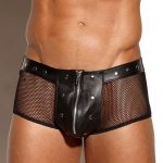 Allure Leather & Fishnet Shorts available from Lingerie.com.au
