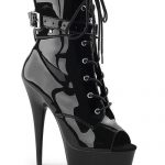 Pleaser 6″ Heel Delight Patent Bootie available from Lingerie.com.au