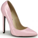 Devious Classic 5″ Baby Pink Patent Pump available from Lingerie.com.au