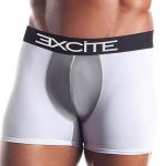 Excite  Classic White & Grey Cotton Boxers available from Lingerie.com.au