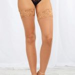 Dreamgirl Sheer Nude Hold-Up Thigh Highs with Lace Tops available from Lingerie.com.au