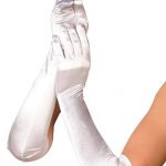 Dreamgirl Heavenly White Satin Gloves available from Lingerie.com.au