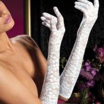 Seven Til Midnight White Floral Lace Gloves available from Lingerie.com.au
