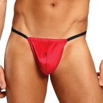 Male Power Liquid Red Satin Posing Strap available from Lingerie.com.au