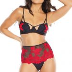 Coquette Love Blossoms Embroidered Bra with High-Waist Thong available from Lingerie.com.au