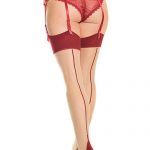 Coquette Bordeaux Babe Thigh Highs available from Lingerie.com.au