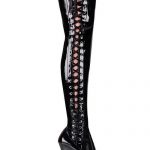 Pleaser 6 Heel Black Patent Thigh High Boots available from Lingerie.com.au