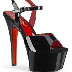 Pleaser Aspire 6″ Black & Red Platform Sandal available from Lingerie.com.au