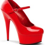 Pleaser Delight 6″ Red Mary Jane Platform Pump available from Lingerie.com.au