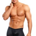 Male Power Black Liquid Satin Brief available from Lingerie.com.au