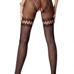 Passion Erotic Acacia Black Crotchless Fishnet Pantyhose available from Lingerie.com.au