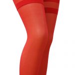 Passion Striped Top Red Sheer Thigh Highs available from Lingerie.com.au