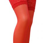 Passion Sheer Red Lace Top Thigh Highs available from Lingerie.com.au
